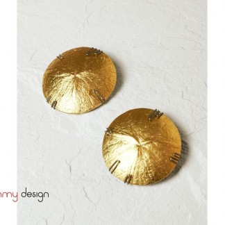 Gold leaf coconut earrings